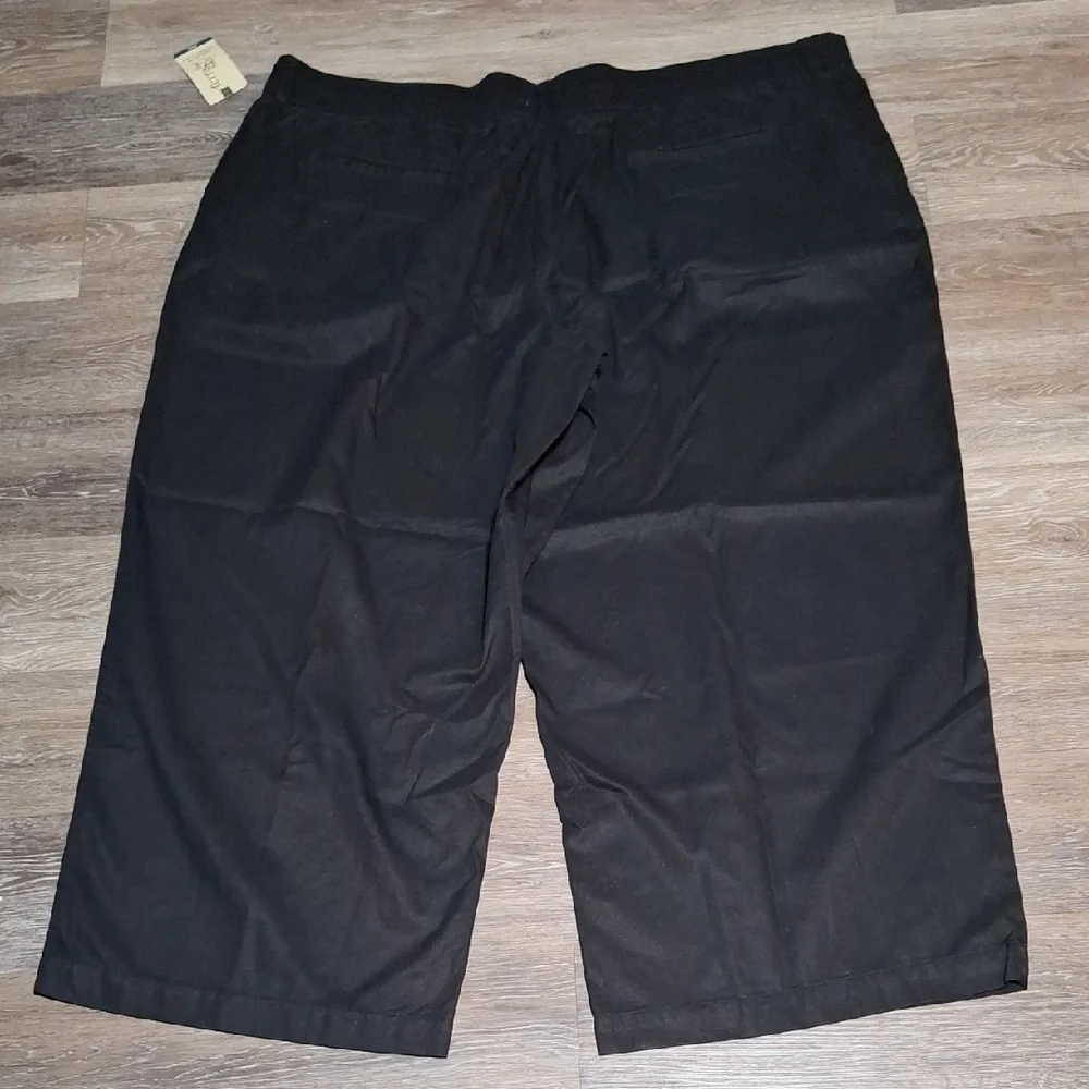 Black Flat Front Shorts with Elastic Waistband
